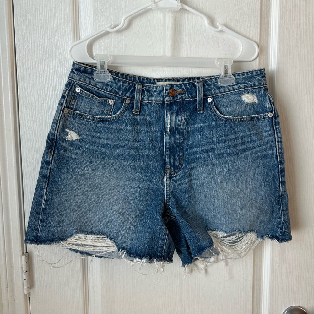 Madewell Distressed Blue Jean Shorts